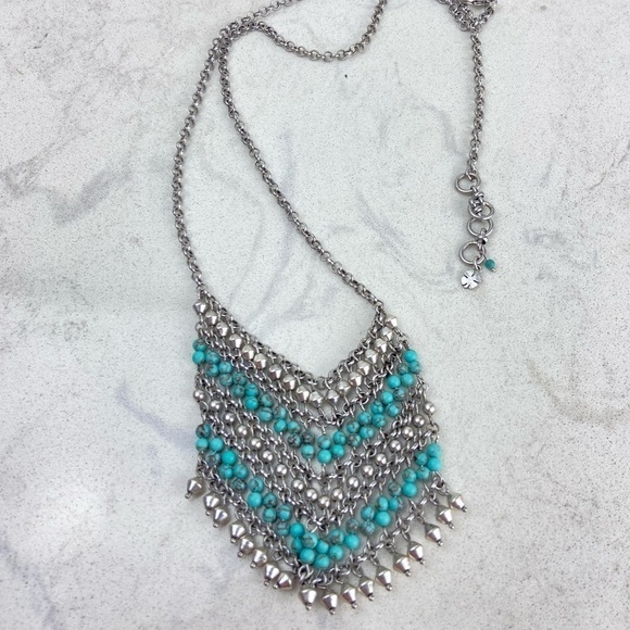 Lucky Brand Turquoise Beaded Festival Hippie Bohemian Necklace - Picture 1 of 10